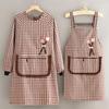 Delantal de Manga Larga Transpirable Anti-Suciedad para Cocina Casera Adulto Cocinar Smock Resistente a Manchas Ropa de Trabajo Exterior para Mujer Trabajo de Catering