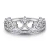 Set de Joyería Femenina de Tres Piezas con Decoración de Corona de Plata de Ley S925 Europea y Americana con Anillo Personalizado, Aretes y Cadena para Clavícula