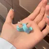 Nuevos Pendientes de Moda Simples Irregulares de Gotas de Aceite Color Dopamina Tipo C Pin de Plata 925 Pendientes de Alta Gama con Sentido de Lujo
