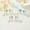 Pendientes Cuadrados de Cristal Mariposa Perla de Lujo Ligero y Gama Alta Pendientes Exquisitos Brillantes Gota de Agua Aguja de Plata S925 Pendientes para Mujer