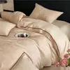 Juego de ropa de cama de cuatro piezas de jacquard de algodón puro con borde de concha de lujo, juego de ropa de cama para el hogar de tres piezas con sábana bajera de color liso para cama matrimonial