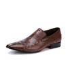 [Pré-Venda Sem Estoque Pronto] Sapatos Masculinos Juvenis para Escritório Couro Legítimo de Vaca Sapatos Britânicos Padrão Crocodilo Negócios Formal
