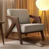 Sofá Individual de Madera Maciza Nórdica Richard Estilo Vintage Francés Sillón Sofá para Sala de Estar Silla de Balcón para Ocio Sofá Perezoso