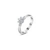 Anillo de pareja amada: un par de anillos de diamantes sencillos de cuatro garras para hombres y mujeres, anillo ajustable de alta gama que combina con todo.
