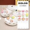 Flor de zapato de resina rosa linda para zapato tipo zueco DIY Accesorios Hebilla Decorativa de Flor de Nube Blanca Arcoíris Venta al por mayor Transfronteriza