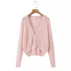 Item Quente de Venda Rápida Transfronteiriço Nova Coleção Primavera 2026 Roupas Femininas Conjunto de Duas Peças Tricô de Lã Cardigan de Tricô com Botões Colete