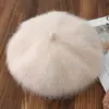 2025 Nuevo Boino de Terciopelo de Visón de Pelo Largo para Mujer Otoño e Invierno Lindo y Dulce Más Fácil de Combinar Sombrero Octogonal Sombrero de Pintor Tejido
