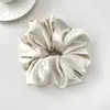 Elástico de Cabelo Satinado Brilhante na Cor Creme para Meninas, Estilo Preguiçoso, Coque Doce e de Alta Elasticidade para Mulheres