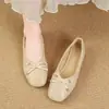 Zapatos de mujer con lazo y estilo Mary Jane, adecuados para todas las estaciones, cómodos de llevar, zapatos de vestir de corte bajo con un toque vintage francés