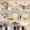 Lustre de balão de vidro cor dopamina para quarto infantil, arte criativa e personalizada para sala de estar, quarto, sala de jantar, sem ferro