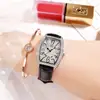 Reloj de Cinturón para Mujer GEDI Douyin Transmisión en Vivo, Reloj Vintage de Forma de Barril para Mujer, Moderno e Impermeable