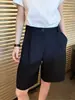 Figura en forma de pera Bi~ Pantalones Cortos de Traje para Mujer Verano Delgados Elegantes Ropa de Trabajo de Cintura Alta Rectos de Pierna Ancha de Longitud Media