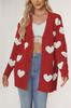 Nuevo Abrigo de Punto de Longitud Media con Cuello en V y Botones para Mujer, para Otoño e Invierno 2026, San Valentín, Forma de Corazón, de Amazon Temu