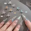 Qiansi Mengdie Accesorios de Aleación para Uñas Celebridad de Internet Populares Diamantes de Zirconio Tridimensionales Doble Capa Mariposa Perla Marquise Accesorios de Diamante para Uñas