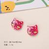 Dibujos animados DIY accesorios de resina accesorios cabeza de gato brillante pegamento de crema pinza para el pelo hecha a mano funda de teléfono móvil hebilla de zapato accesorios lote