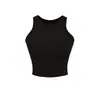 Camiseta Deportiva de Yoga Pure Desire Hot Girl de Cuello Redondo sin Mangas con Almohadillas en el Pecho, Estilo Corto, Versátil para Verano, Ajuste Delgado, Camiseta Base para Mujer
