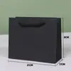 Bolsas de Regalo de Papel Negro para Venta al por Mayor Transfronteriza, Bolsas para Empaquetar Joyería, Bolsas Tipo Tote Negras Listas para Usar, Productos Exquisitos Suministrados Directamente por los Fabricantes