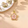 Collar y pulsera con colgante de cruz, estilo europeo y americano, con forma de corazón floral, cobre con microincrustaciones de circonita, accesorios para mujer, accesorios de cobre chapado en oro de 18 quilates para mujer