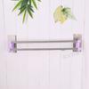 Estante de toallas de doble barra sin costuras para pared sin clavos, alambre colgador doble creativo de pasta adhesiva, gris trefilado 513, estante de baño de pasta