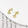 Pendientes de gorro doble colgantes traseros para mujer, estilo ins, un par de pendientes pequeños y sencillos, elegantes, de Corea del Sur, ovalados, combinables.