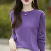 Primera línea listo para usar capa base suéter rojo mujer estilo otoño e invierno talla grande ropa de mujer top cuello redondo tejido capa base mujer