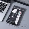 Set de papelería blanco y negro, juego de 8 piezas, diseño simple y elegante, perfecto para estudiantes, un compañero de aprendizaje práctico y esencial, y un gran regalo