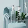 Frasco de Shampoo Redondo Simples com Pressão PETG Parede Grossa Frasco para Skin Care 300ml Frasco para Loção Essencial com Clipe