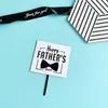 Nueva Decoración de Pastel para el Día del Padre Papá Papá Suministro Directo de Fábrica Tarjeta Doble de Acrílico Letra Decoración para Hornear
