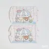 Caja tipo almohada de embalaje de dulces coreana linda estilo Ins, caja de papel plegable de mariposa, caja de regalo de animal de dibujos animados, viene con una tarjeta