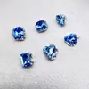 Nuevos Accesorios para Uñas con Diamantes Apilados Azul Claro, Diamantes Apilados Rectangulares con Acabado Azul Brillante, Corazón Torcido, Accesorios de Uñas de Lujo Accesibles