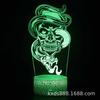 Exclusivo transfronteiriço para a série de Halloween abóbora de caveira luz noturna 3D LED toque colorida USB luz de presente criativa