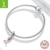 Colgante de plata Ziyun con forma de rosa galvanizada, ideal para el Día de San Valentín, con cuentas de plata S925 BSC422