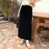 Foto real Outono/Inverno 2026 Nova Saia Midi de Veludo de Seda de Alta Qualidade Moda Feminina Elegante Veludo Dourado Retrô Caimento Saia Longa Engrossada