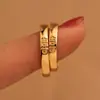 Anillos de Pareja Doble Felicidad con la Palabra "Felicidad" Regalo de San Valentín Lujo Ligero Diseño de Nicho Anillos de Pareja Anillos de Compromiso Festival Qixi