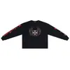 Camiseta Unisex de Manga Larga Holgada con Estampado de Letras Lavada y Desgastada Estilo Hip-Hop de Calle de Moda Otoño para Pareja Transfronteriza