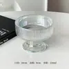 Vaso Alto de Helado Rayado Vertical Estilo Ins, Vaso de Postre de Vidrio, Vaso para Helado y Pudín, Vaso para Postre de Té de la Tarde, Vaso para Yogur