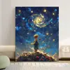 Línea de Camping Cachorro Dibujo Animado Fondo Anime Tela Colgante de Pared Habitación de Estudiante Decoración de Dormitorio Pintura al Óleo Digital