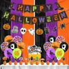 Decoraciones para Fiesta Temática de Halloween Transfronteriza 2026, Montaje para Festival de Fantasmas, Set de Globos con Bandera y Cortina de Lluvia, Personalización al por Mayor