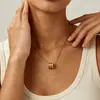 Colar de Cintura Pequeno para Homem e Mulher Versátil Design de Nicho Com Senso de Estilo Corrente de Aço Titânio Não Desbota Pingente de Anel para Outono e Inverno Desta Vida