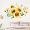 Pegatinas de Pared Autoadhesivas de Flores de Girasol Pastorales de Verano Dibujos Animados Acuarela Decoración para Dormitorio Sala de Estar Pegatinas Br64640
