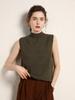 Otoño e Invierno medio cuello alto cachemira chaleco de punto para mujer camiseta interior chaleco para exterior lana tirantes top sin mangas