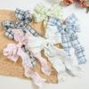 Nuevo Pasador de Pelo de Lazo Suave a Cuadros para Mujer Pequeño Transparente Estilo Pastoral Atmósfera Dulce Accesorios para el Cabello Clip