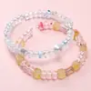 [Cuentas transparentes de dos colores] cuentas planas acrílicas diy pulsera de cuentas hecha a mano accesorios de joyería
