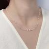 Collar de Zirconia con Perlas de Estilo Nuevo Japonés y Coreano para Mujer, Colgante Exquisito, Sensación de Alta Gama, Versátil, Gargantilla de Estilo Fresco y Elegante