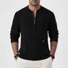Comercio Exterior Transfronterizo Ropa de Hombre Nueva Moda Otoño Suéter Casual Cárdigan Prendas de Punto para Hombre Chaqueta Abrigo Rayada Simple
