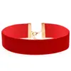 Collar ancho de franela punk gótico retro europeo y americano personalizado cadena de cuello de terciopelo cadena para clavícula gargantilla collar