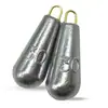 Venta al por mayor de fábrica colgante de plomo con forma de lágrima con anilla colgante de hoja de sauce para pesca caña de pescar hilo de pesca para pesca en el mar anzuelo anillo de cobre 10g-100g