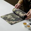 Alfombrilla de Té Gruesa de Doble Cara Estilo Chino de Tres Usos Tejido de Chenilla Bordado Camino de Mesa para Té Seco Accesorios para Ceremonia del Té Alfombrilla Impermeable para Uso Doméstico