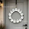 Novo produto transfronteiriço Guirlanda de Porta Fantasma de Halloween Guirlanda de decoração de porta de fantasma de Halloween impressa em 3D