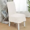 Funda de silla elástica de una pieza para el hogar, funda para silla de comedor, cubierta de respaldo de hotel moderna y simple, funda de silla con patrón tejido tipo falda